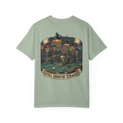 Still Shootin' Straight Pool Skeleton Comfort Colors Tee