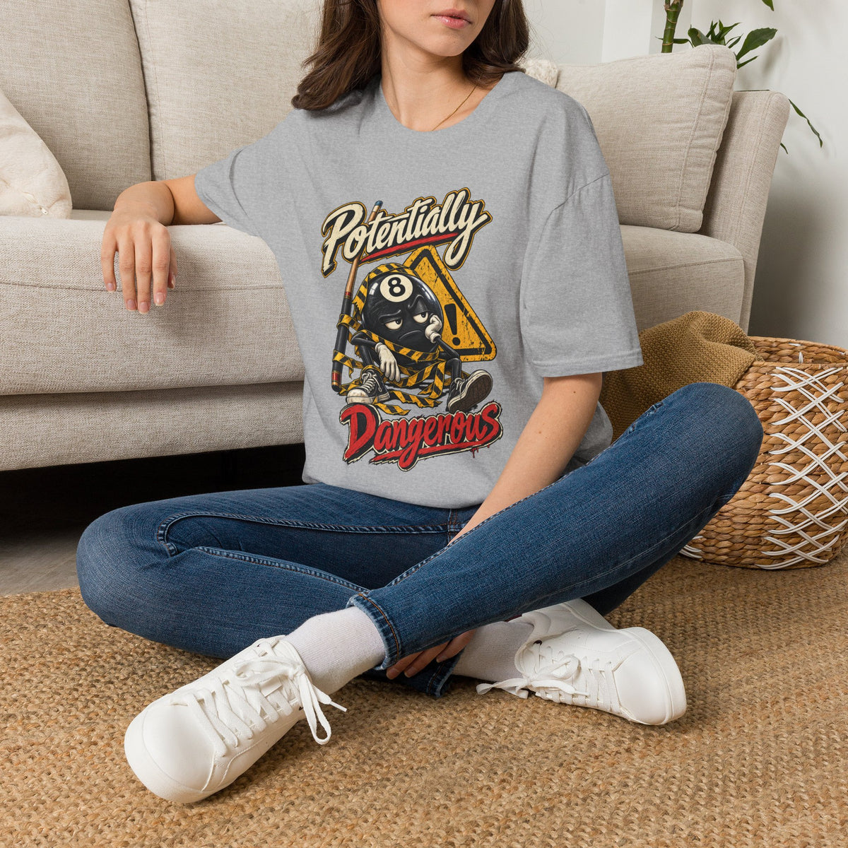 Potentially Dangerous – Funny 8-Ball Billiards T-Shirt – Pool Player Tee