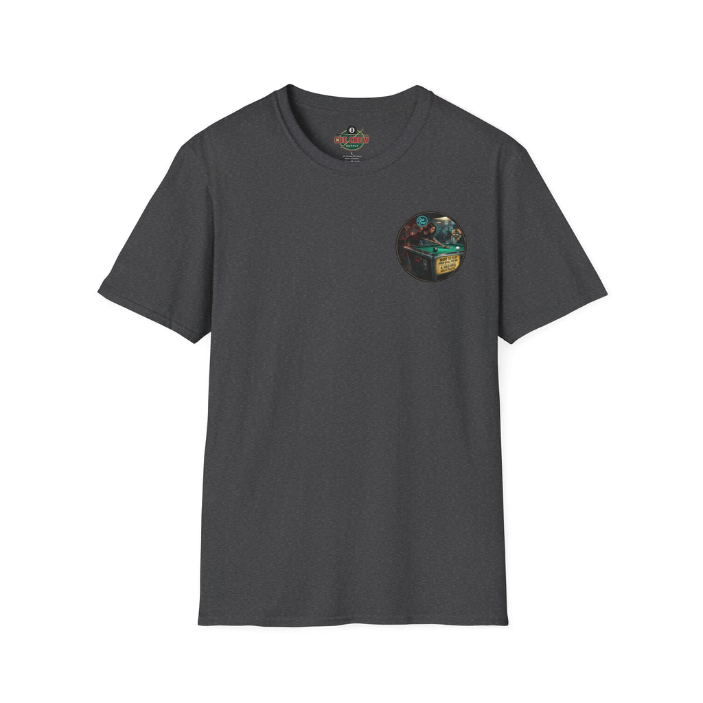 Push In All The Way Billiards T-Shirt – Vintage Coin-Op Pool Hall Graphic Tee | Front & Back Print