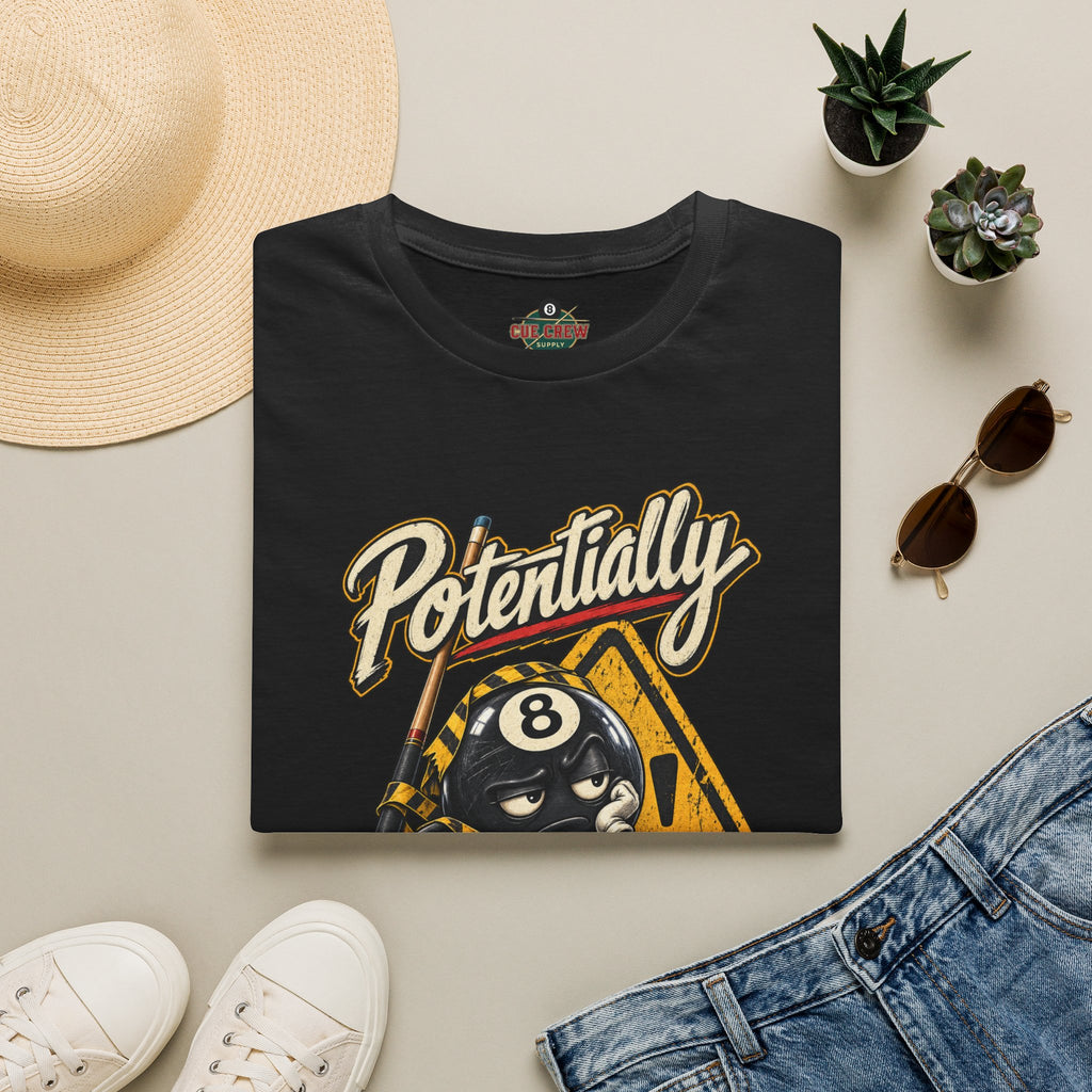 Potentially Dangerous – Funny 8-Ball Billiards T-Shirt – Pool Player Tee