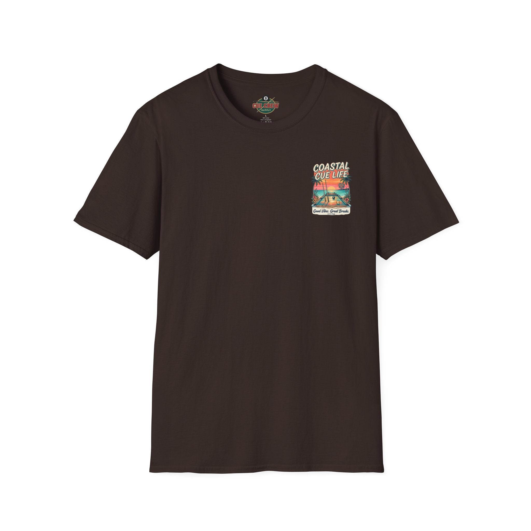 Coastal Cue Life Pool Player T-Shirt | Beach Billiards Graphic Tee | Unisex Softstyle Tee