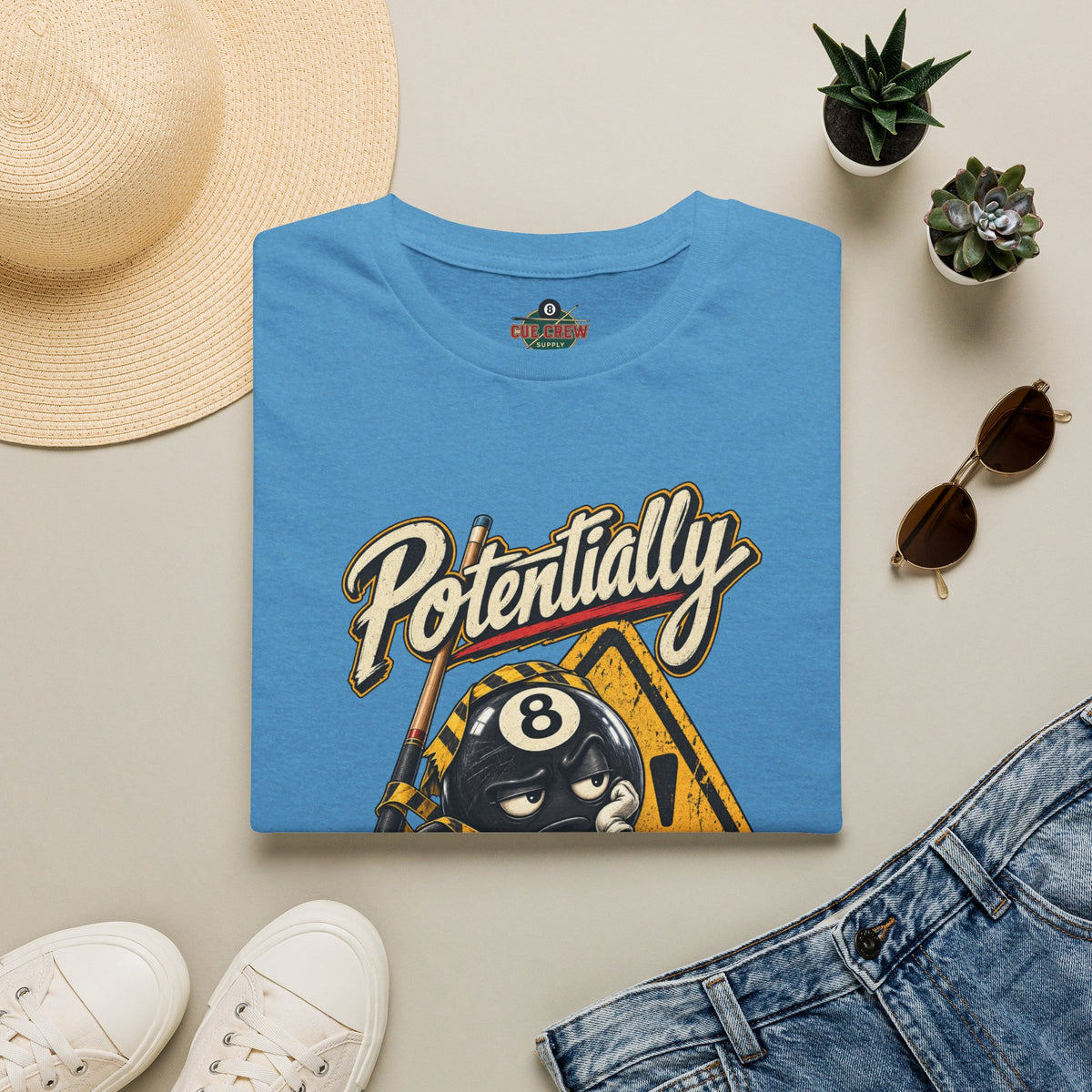 Potentially Dangerous – Funny 8-Ball Billiards T-Shirt – Pool Player Tee