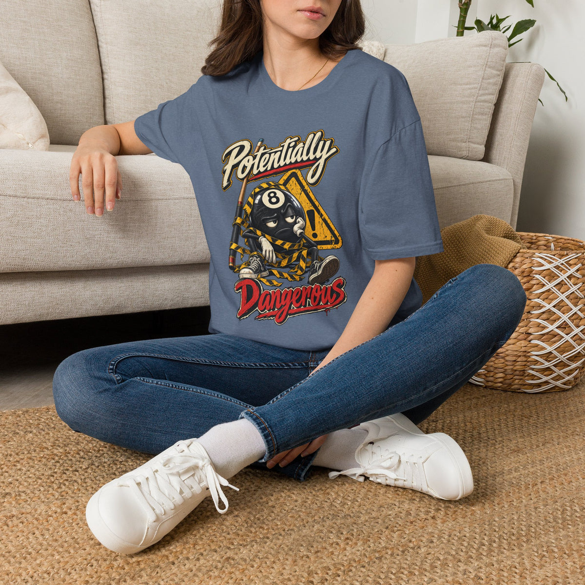 Potentially Dangerous – Funny 8-Ball Billiards T-Shirt – Pool Player Tee