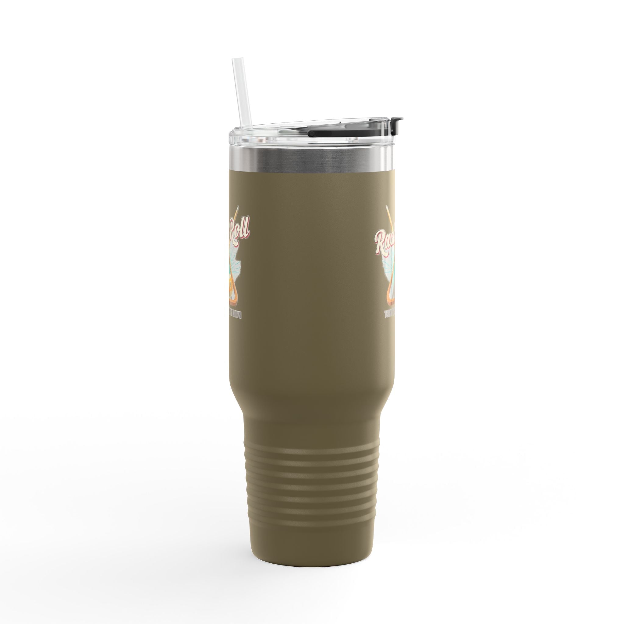 Rack & Roll v2 40oz Insulated Travel Mug – Pool Cue Billiards Design,