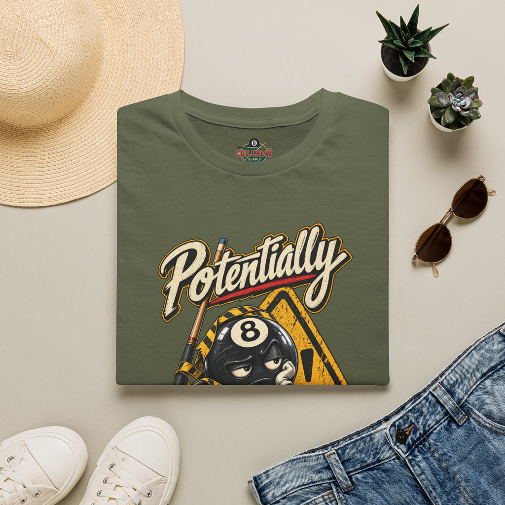 Potentially Dangerous – Funny 8-Ball Billiards T-Shirt – Pool Player Tee