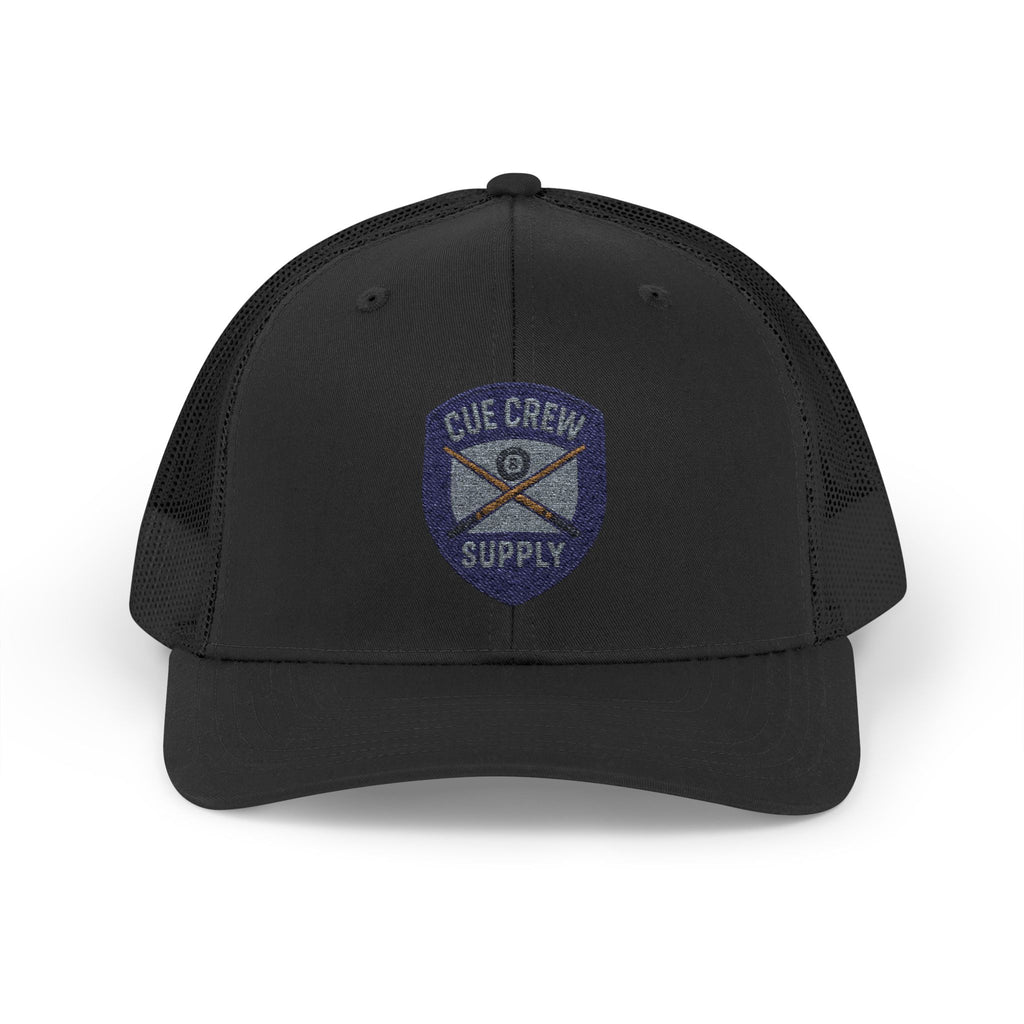 Cue Crew Supply V1 Embroidered Patch Trucker Hat - Yupoong