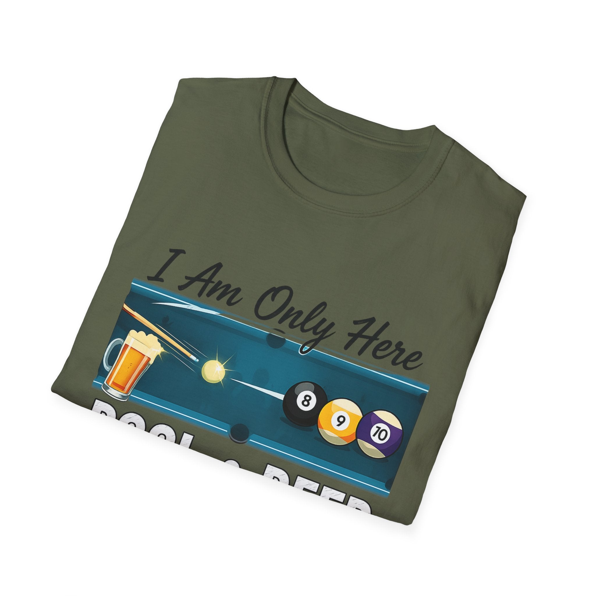 I Am Here Pool & Beer Billiards Core Line Gildan Tee