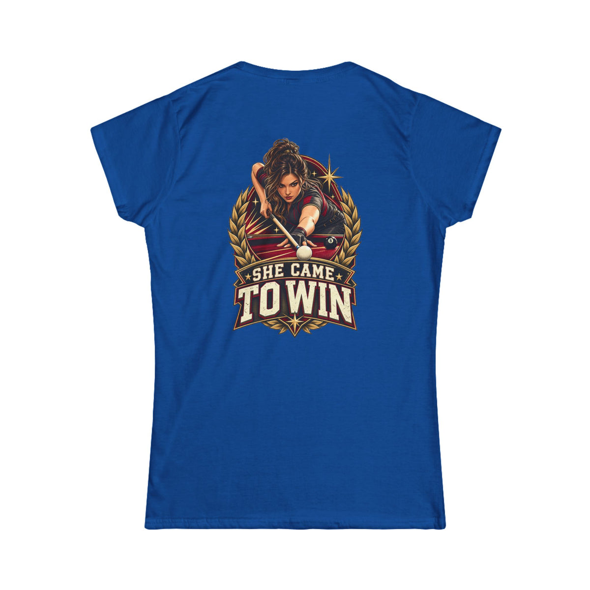 She Came To Win Women’s Billiards T-Shirt – Front & Back Pool Tee