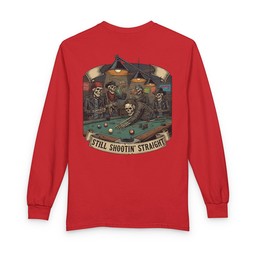 Still Shootin’ Straight Billiards Gildan Long Sleeve Tee