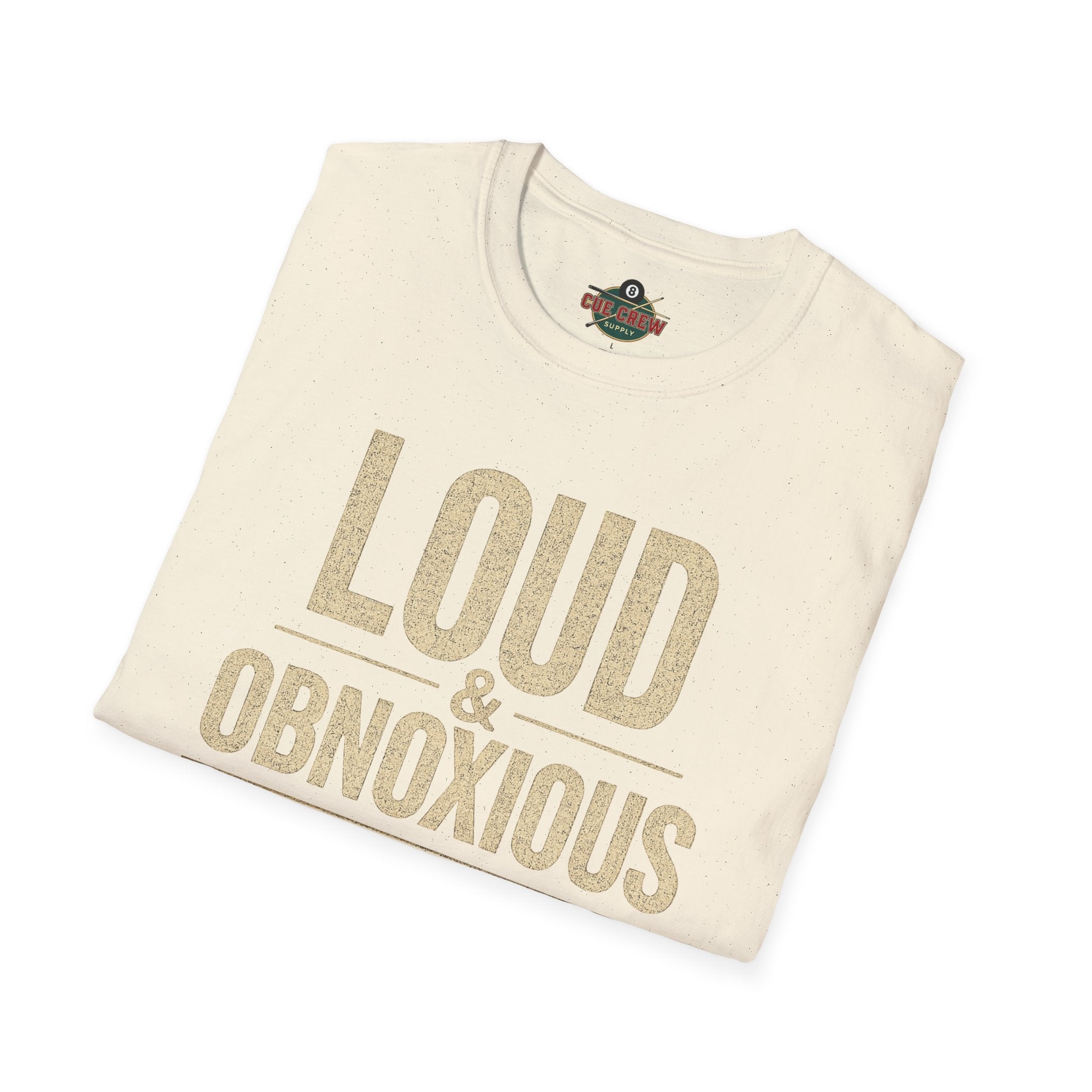 Loud & Obnoxious But a Good Pool Player Funny Billiards T-Shirt – Vintage 8 Ball Graphic Front Print Only Tee