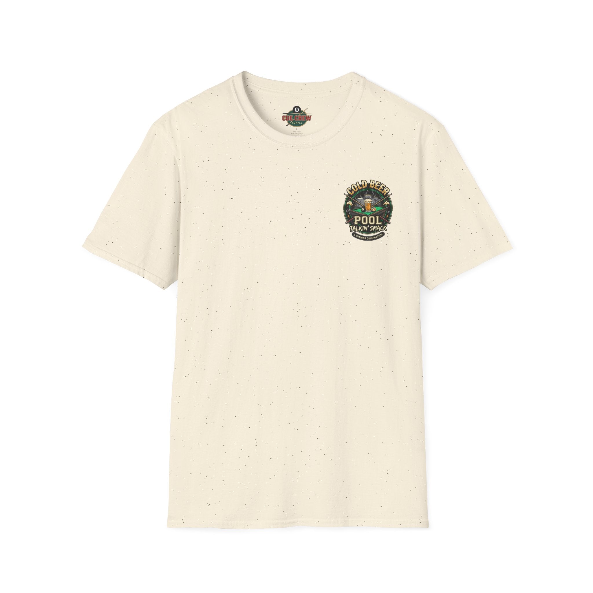 Cold Beer, Pool & Talkin' Smack Billiards T-Shirt | Funny Pool Player Graphic Tee | Front & Back Print