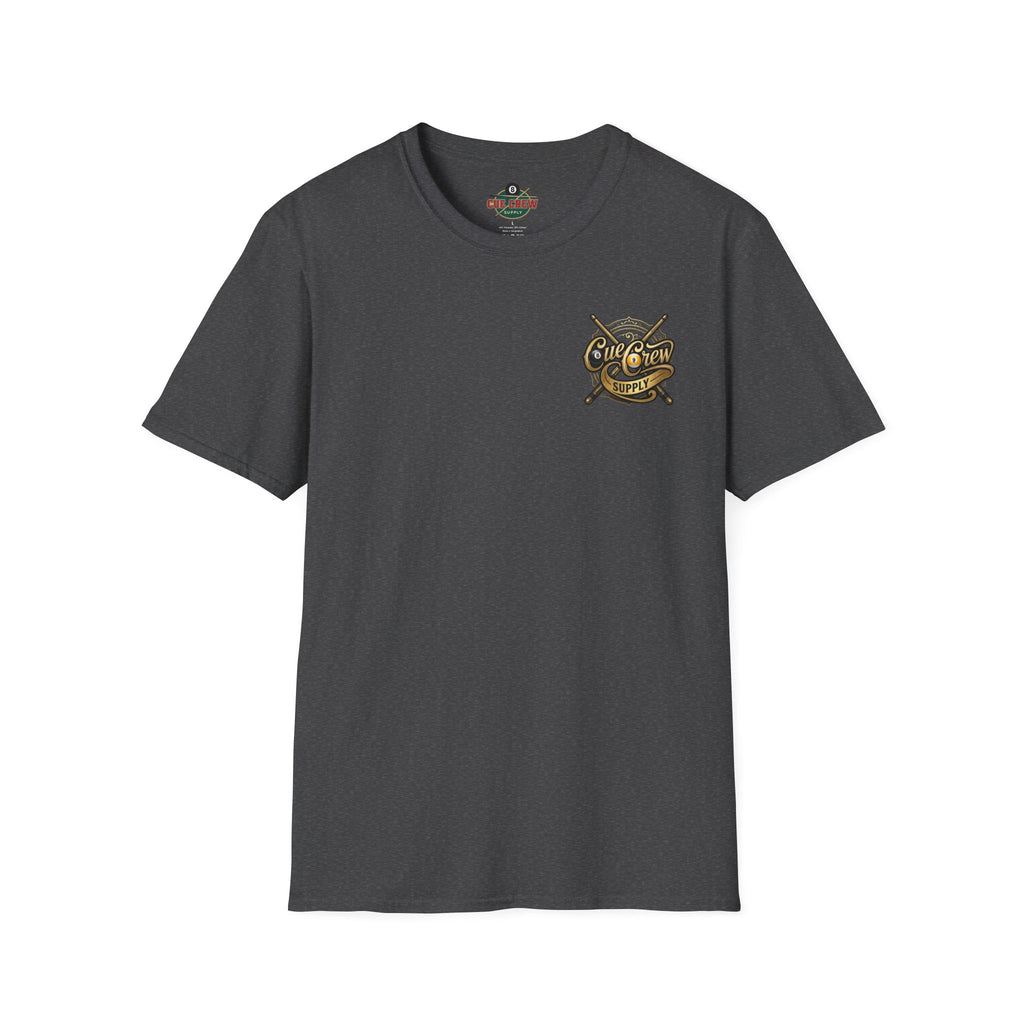 Cue Crew Supply Signature Billiards T-Shirt | Premium Pool Player Graphic Tee | Front & Back Print