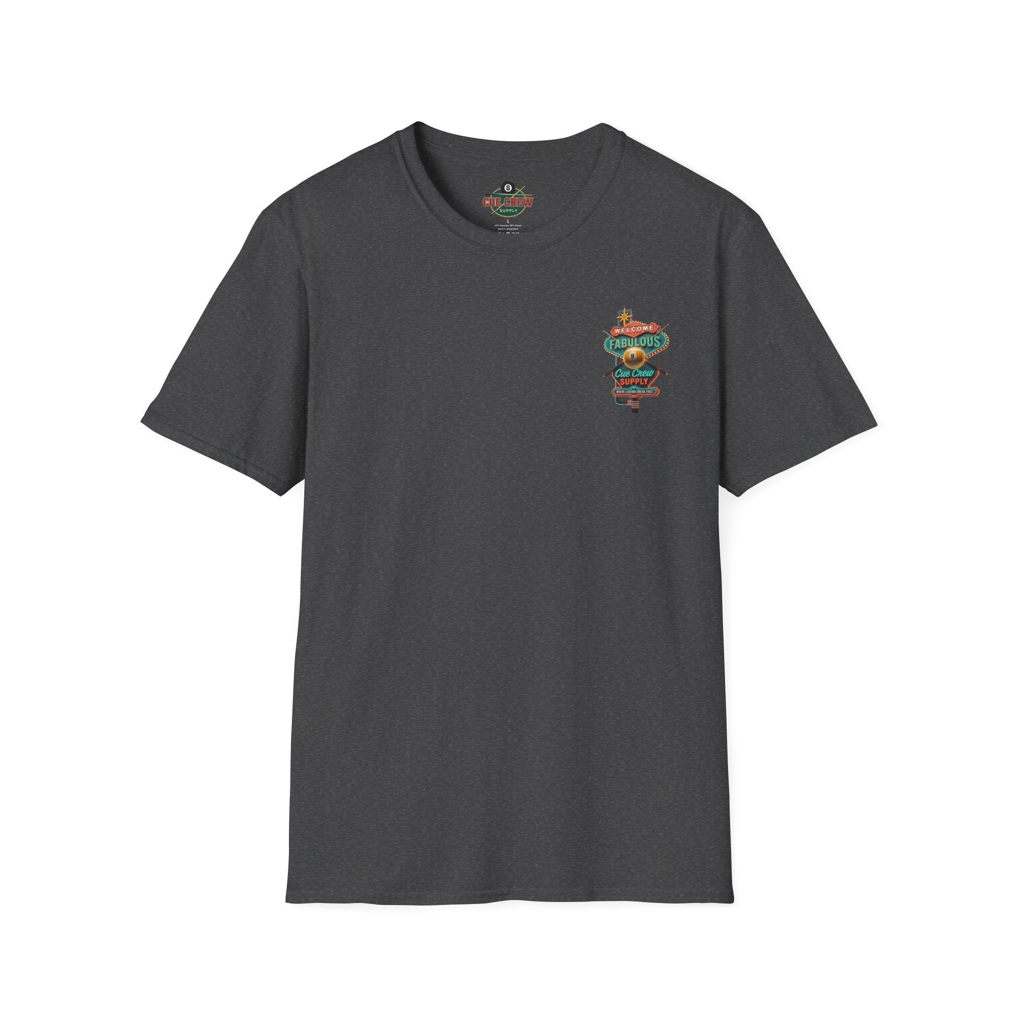 Welcome to Fabulous Cue Crew Supply Billiards T-Shirt | Las Vegas Pool Player Graphic Tee | Front & Back Print