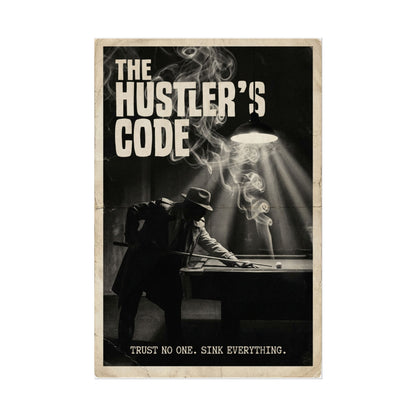 The Hustler's Code Vintage Billiards Wall Art Rolled Poster 24"x36"