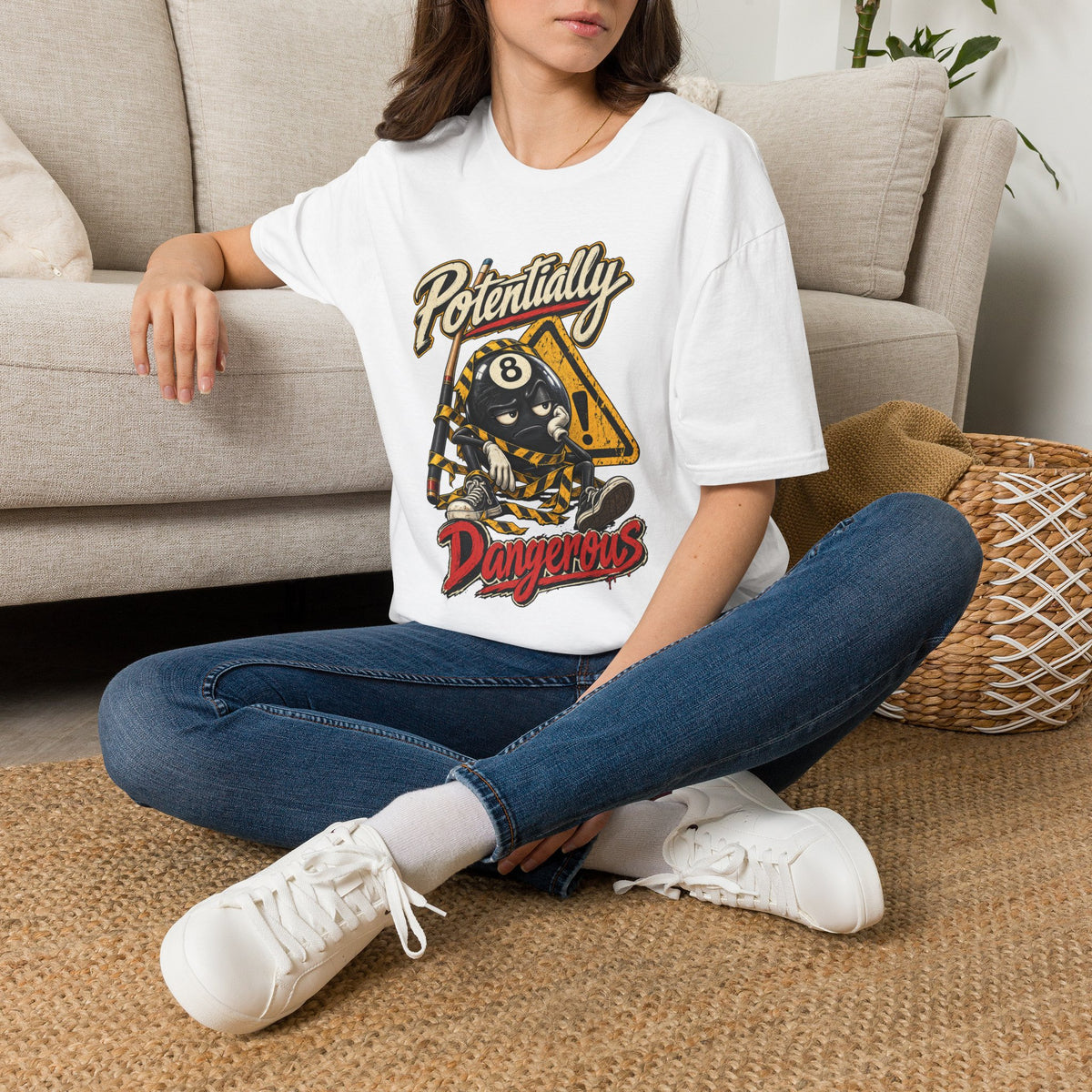 Potentially Dangerous – Funny 8-Ball Billiards T-Shirt – Pool Player Tee
