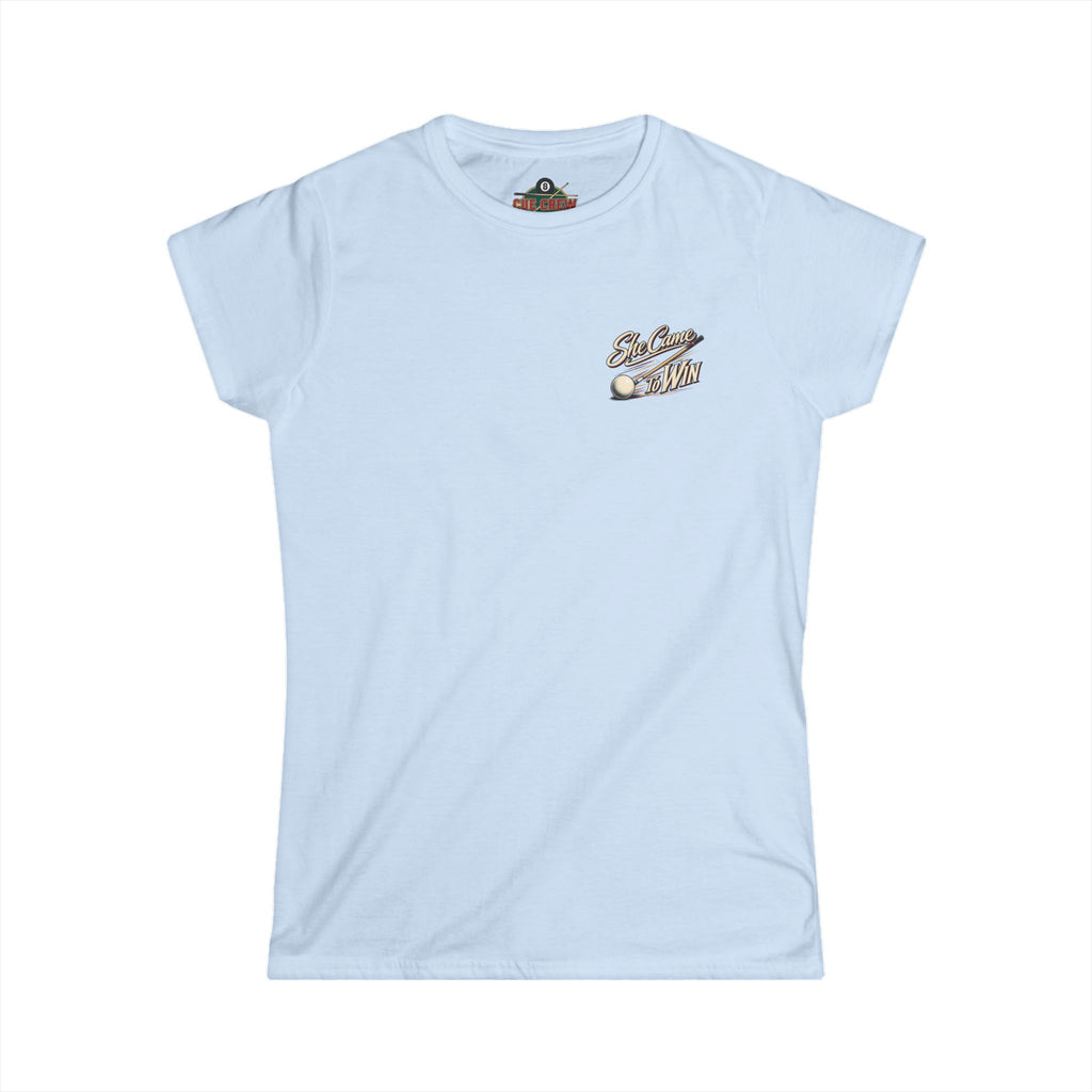 She Came To Win Women’s Billiards T-Shirt – Front & Back Pool Tee