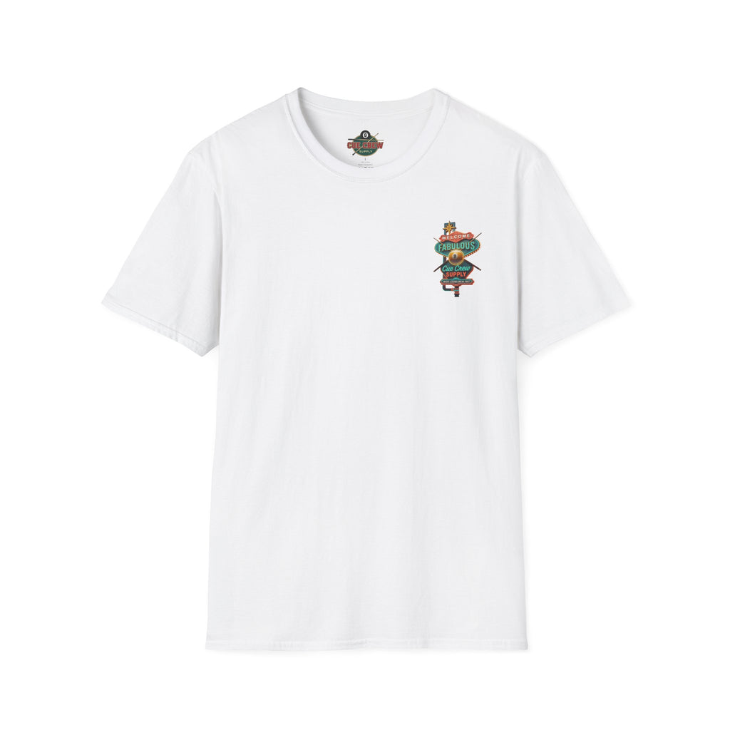 Welcome to Fabulous Cue Crew Supply Billiards T-Shirt | Las Vegas Pool Player Graphic Tee | Front & Back Print