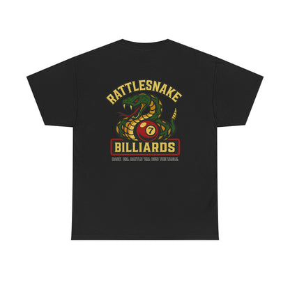 Rattlesnake Billiards - Rack 'Em, Rattle 'Em, Run The Table - Strike Hard, Play Bold Gildan Tee