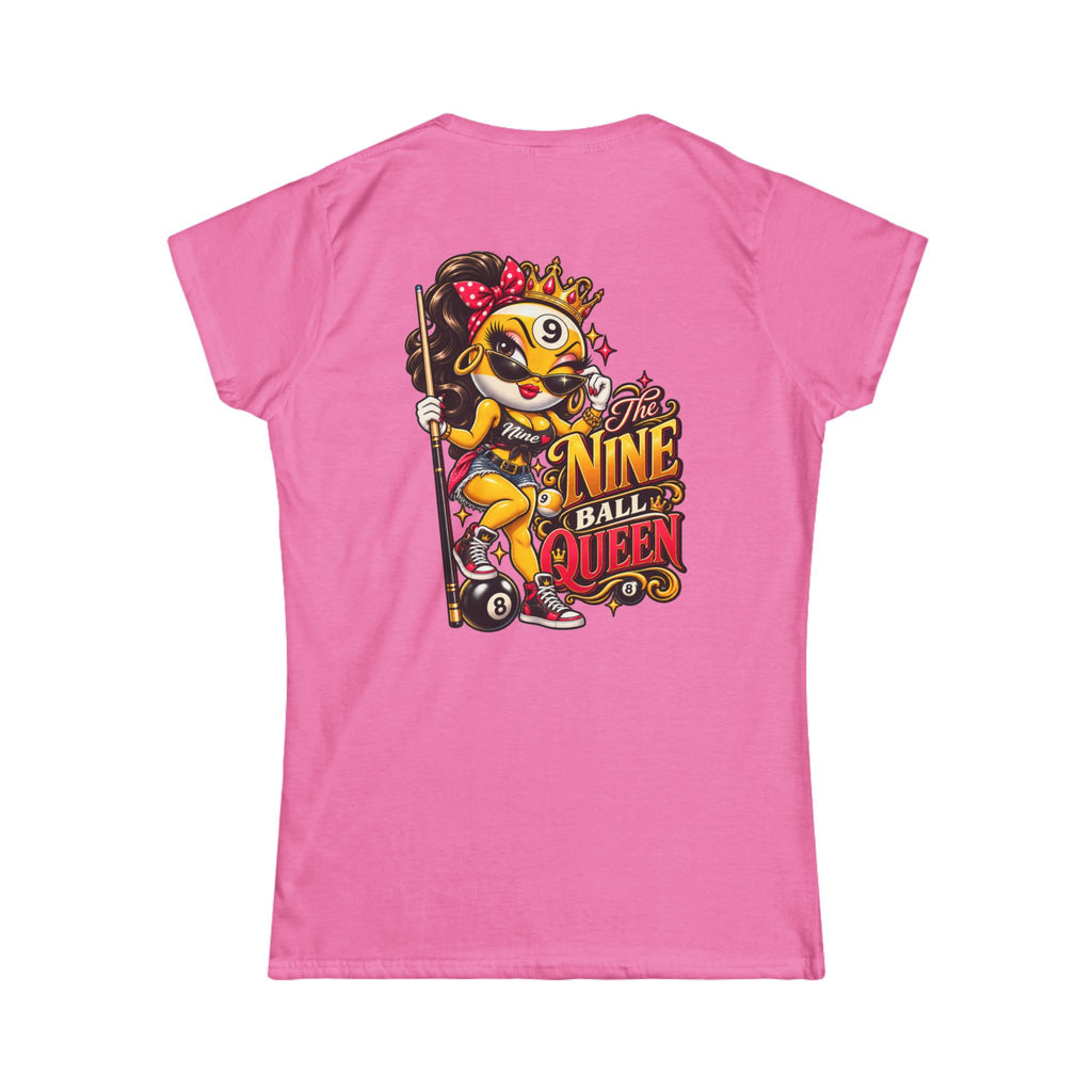 Nine Ball Queen Women's Billiards T-Shirt | Funny Pool Player Graphic Tee CCS-WSST-017