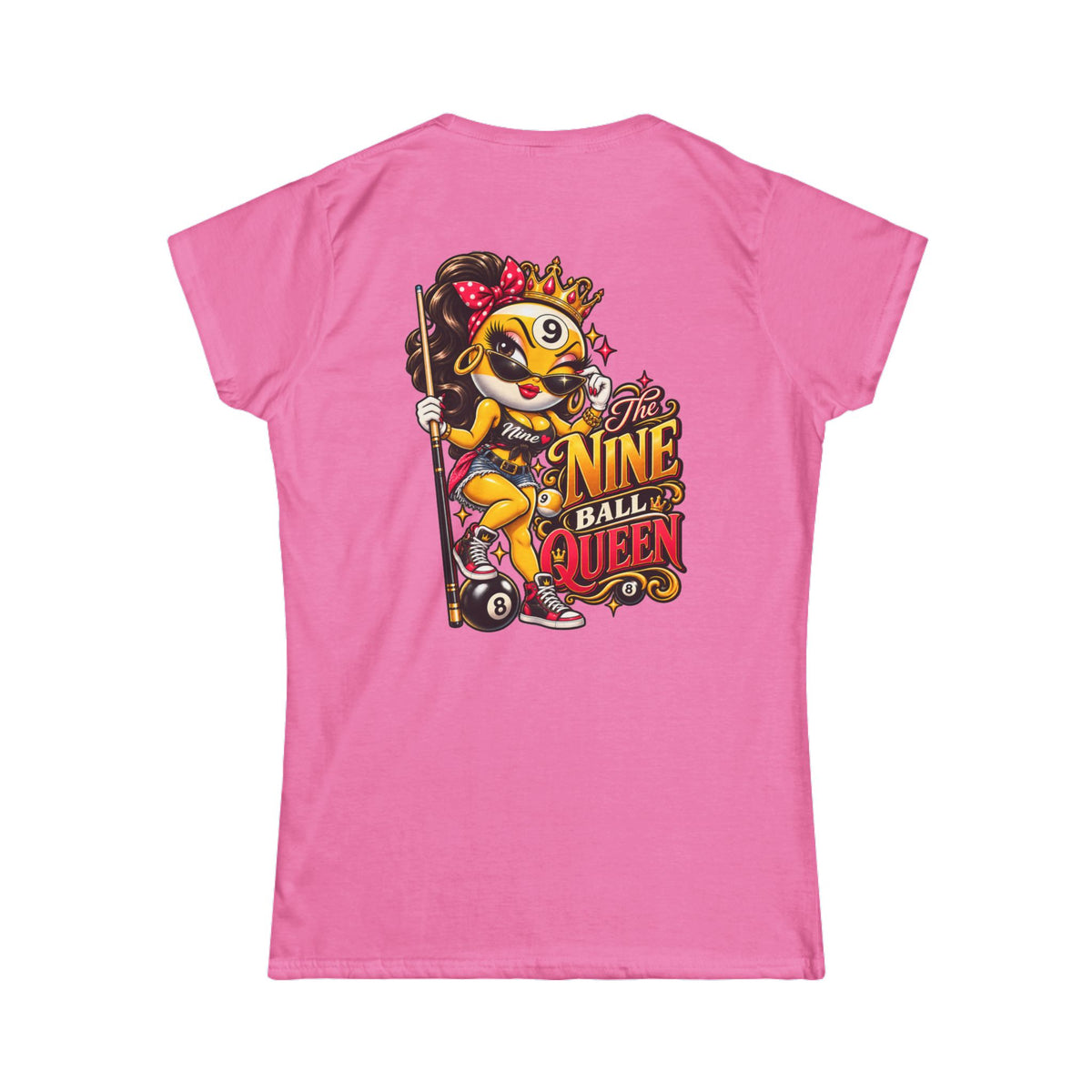 Nine Ball Queen Women's Billiards T-Shirt | Funny Pool Player Graphic Tee CCS-WSST-017