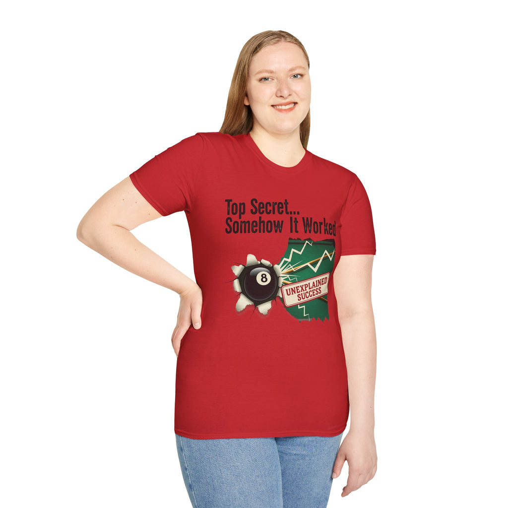Top Secret… Somehow It Worked - Unexplained Core Line Billiards Gildan Tee