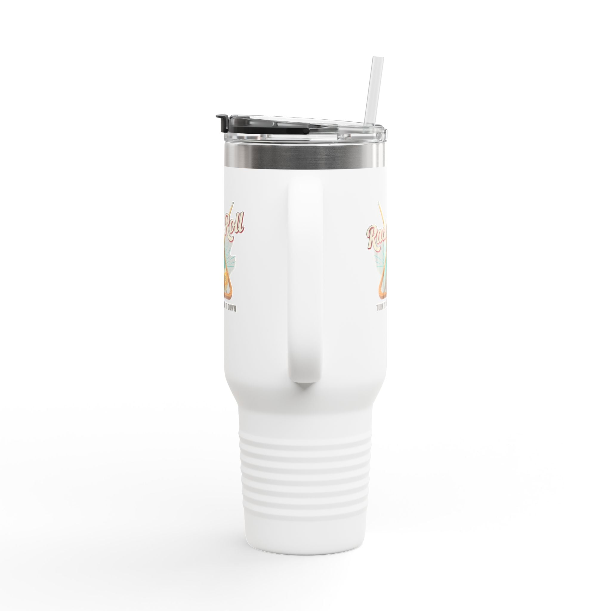 Rack & Roll v2 40oz Insulated Travel Mug – Pool Cue Billiards Design,