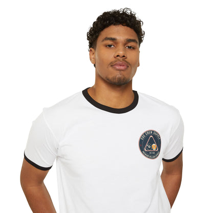 Cue Crew Supply Logo V11 Next Level Ringer Tee
