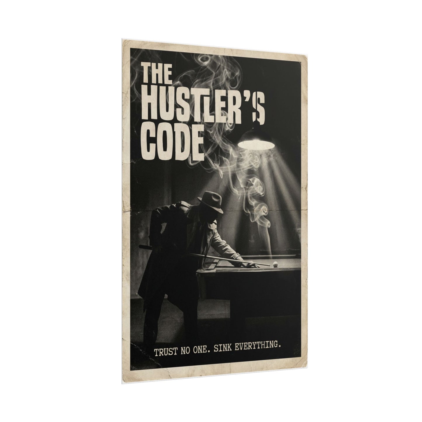 The Hustler's Code Vintage Billiards Wall Art Rolled Poster 24"x36"