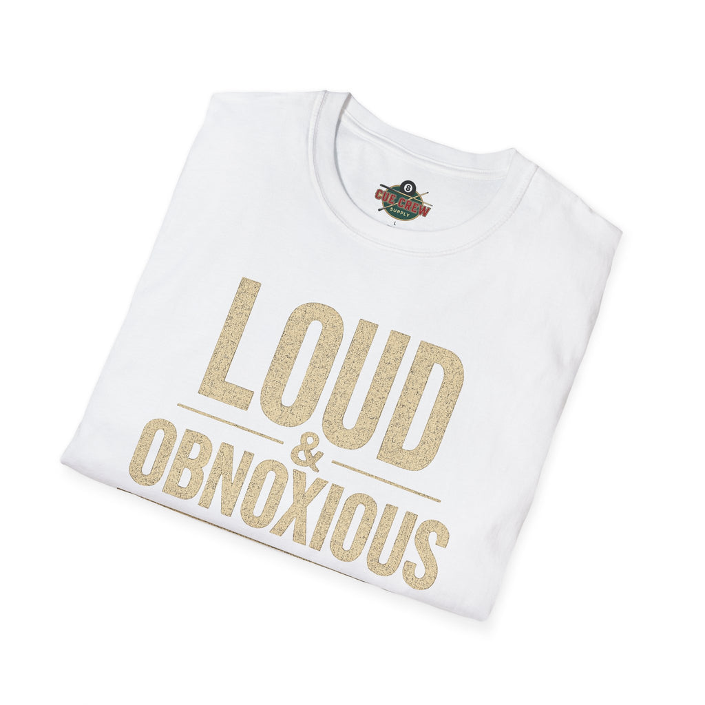 Loud & Obnoxious But a Good Pool Player Funny Billiards T-Shirt – Vintage 8 Ball Graphic Front Print Only Tee