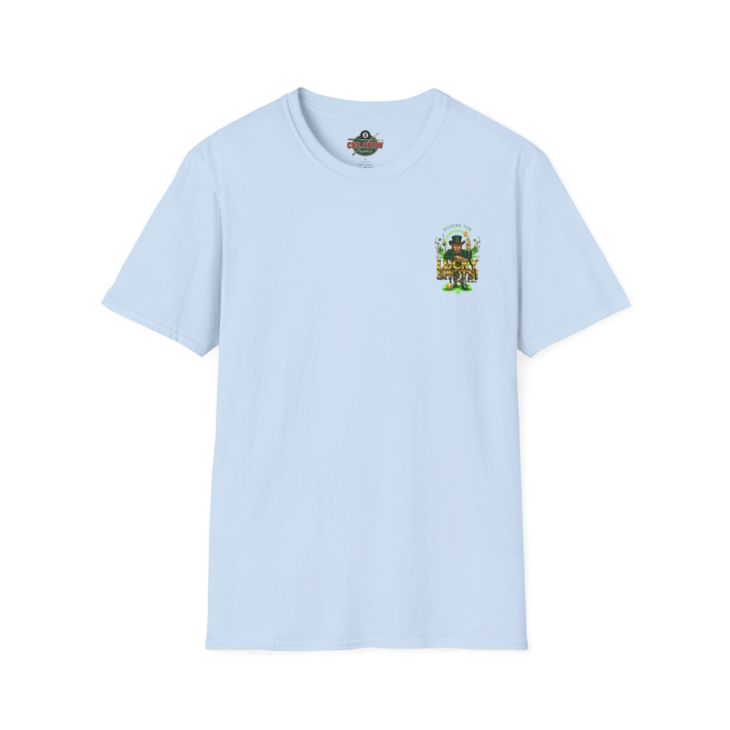 Wishing for Lucky Shots! Funny St. Patrick's Day Pool Player T-Shirt | Irish Billiards Graphic Tee | Front & Back Print