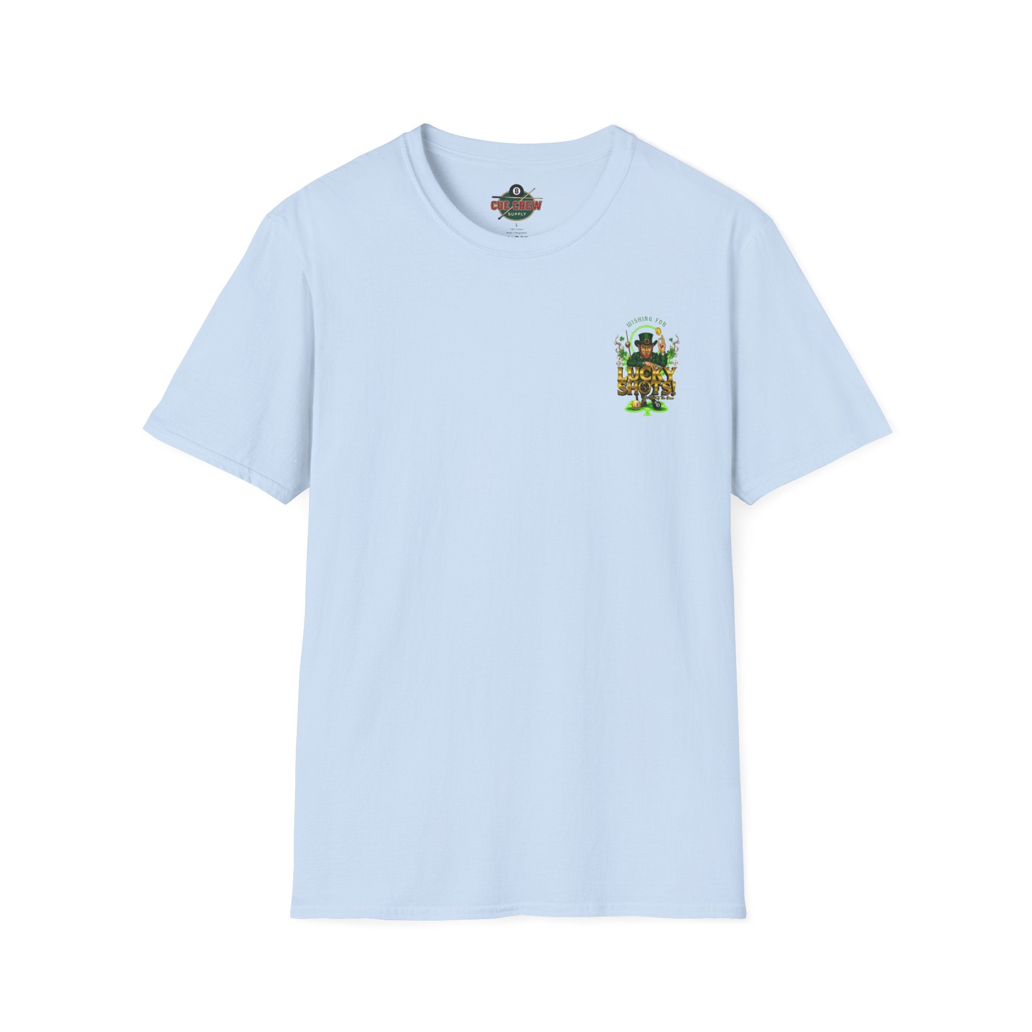 Wishing for Lucky Shots! Funny St. Patrick's Day Pool Player T-Shirt | Irish Billiards Graphic Tee | Front & Back Print