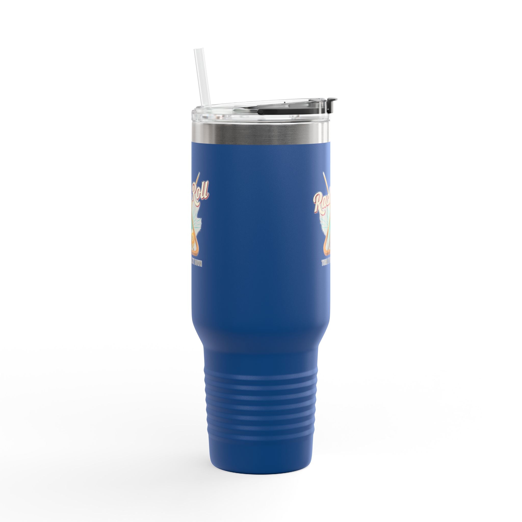 Rack & Roll v2 40oz Insulated Travel Mug – Pool Cue Billiards Design,