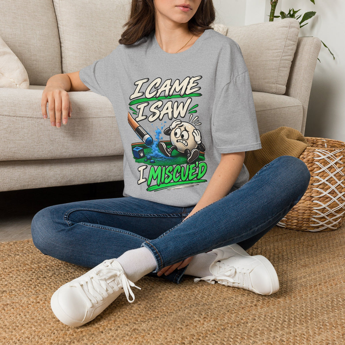 I Came I Saw I Miscue’d – Funny Billiards T-Shirt – Pool Player Tee