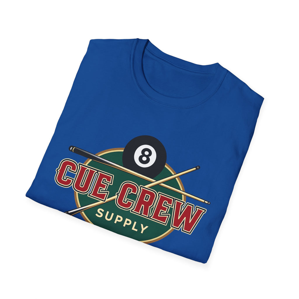 Cue Crew Supply Retro Logo Core Line Billiards Gildan Tee
