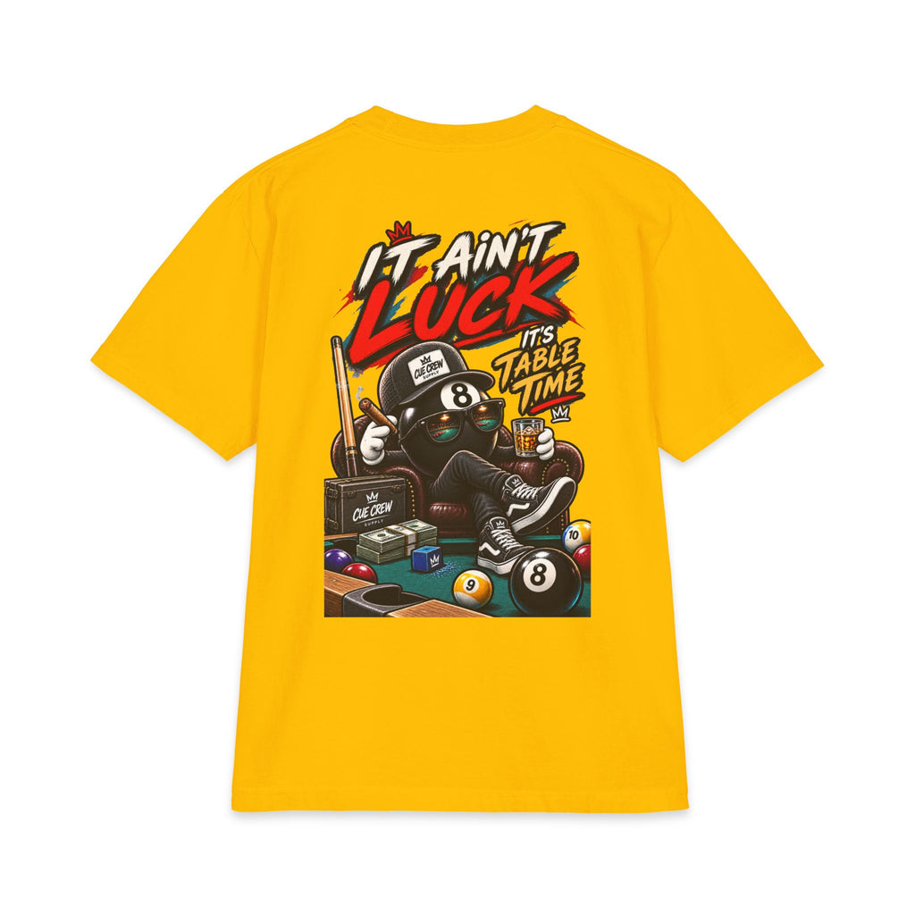 It Ain’t Luck, It’s Table Time – Cue Crew After Dark Billiards T-Shirt