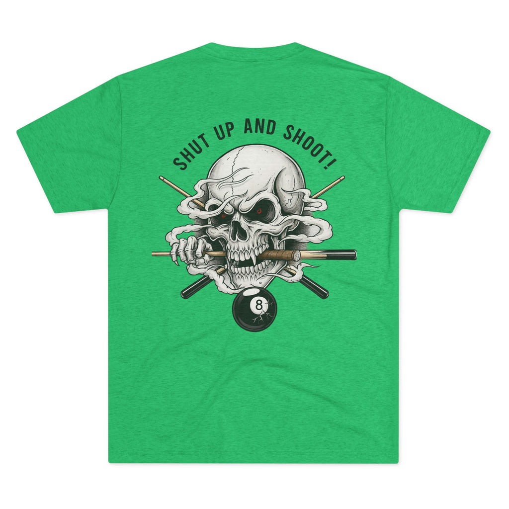 Shut Up and Shoot Skull Billiards Tri-Blend Tee