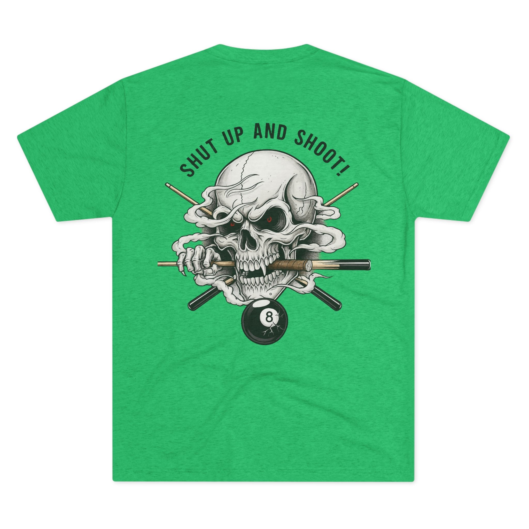Shut Up and Shoot Skull Billiards Tri-Blend Tee