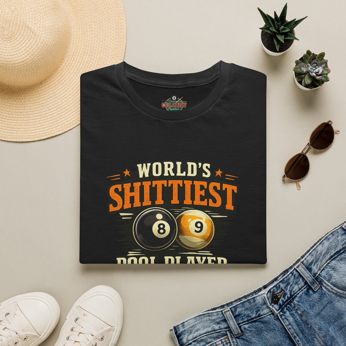 World’s Shittiest Pool Player Funny Billiards T-Shirt