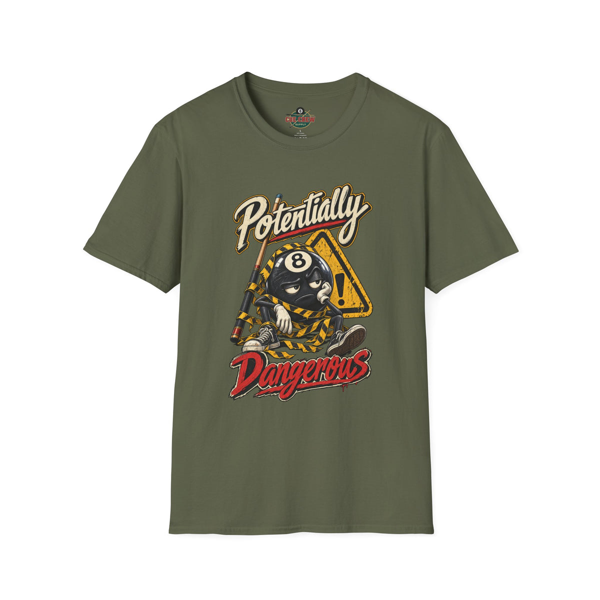 Potentially Dangerous – Funny 8-Ball Billiards T-Shirt – Pool Player Tee