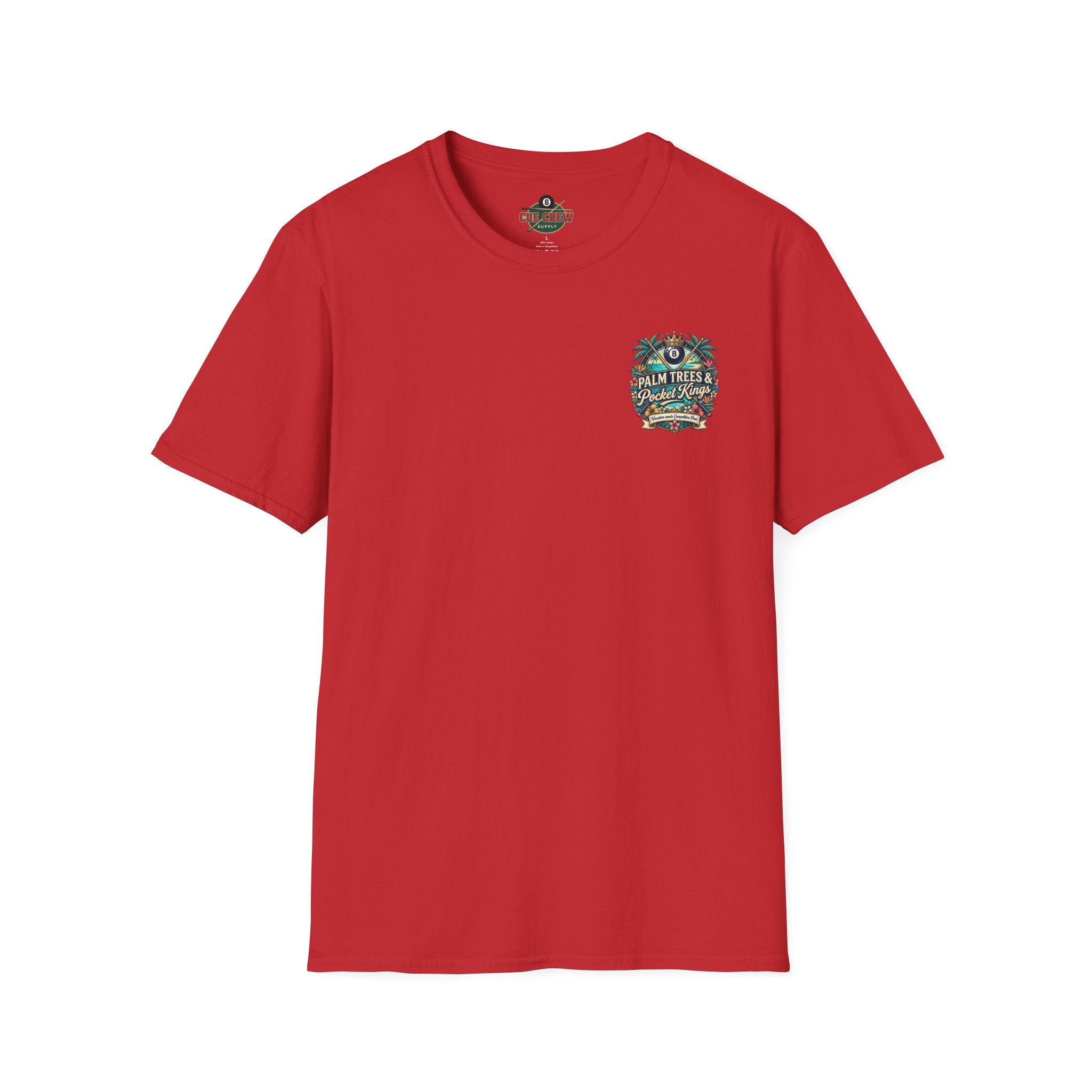 Palm Trees & Pocket Kings Billiards T-Shirt | Tropical Pool Player Graphic Tee | Vacation Pool Hall Shirt | Front & Back Print
