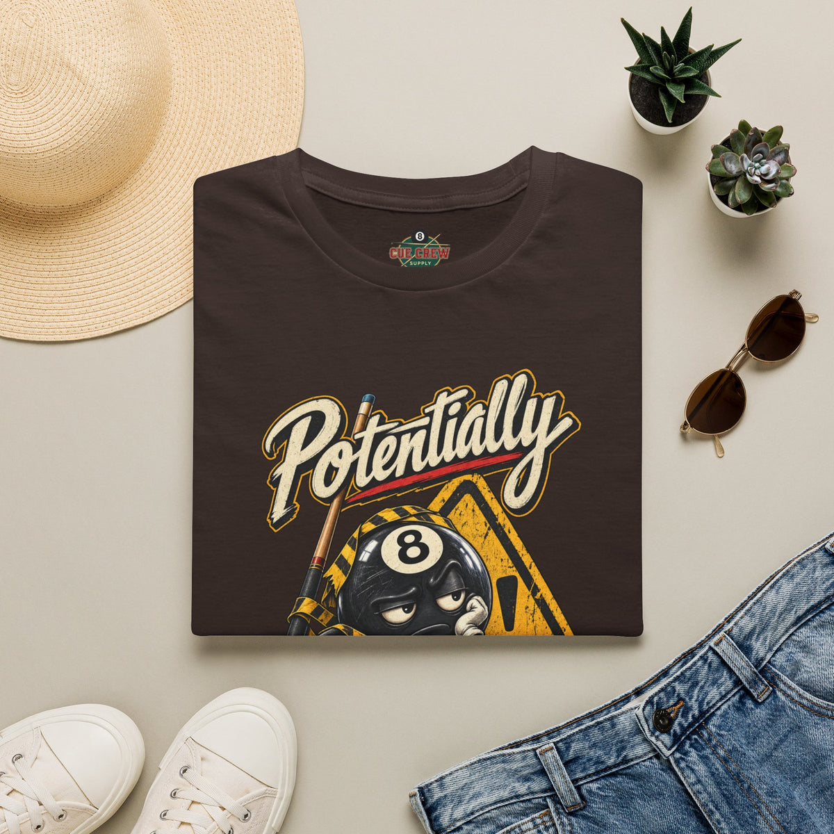 Potentially Dangerous – Funny 8-Ball Billiards T-Shirt – Pool Player Tee