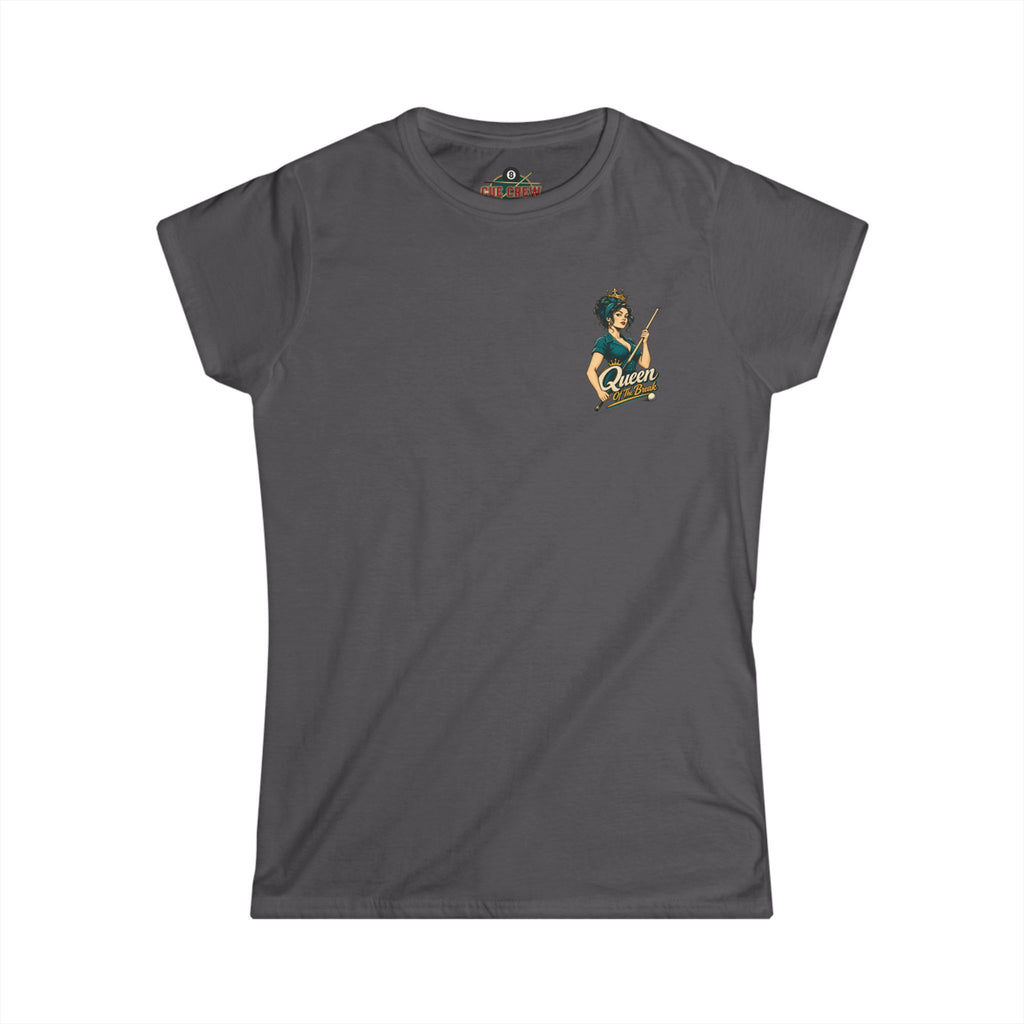 Queen of the Break Women’s Billiards T-Shirt – Front & Back Pool Tee