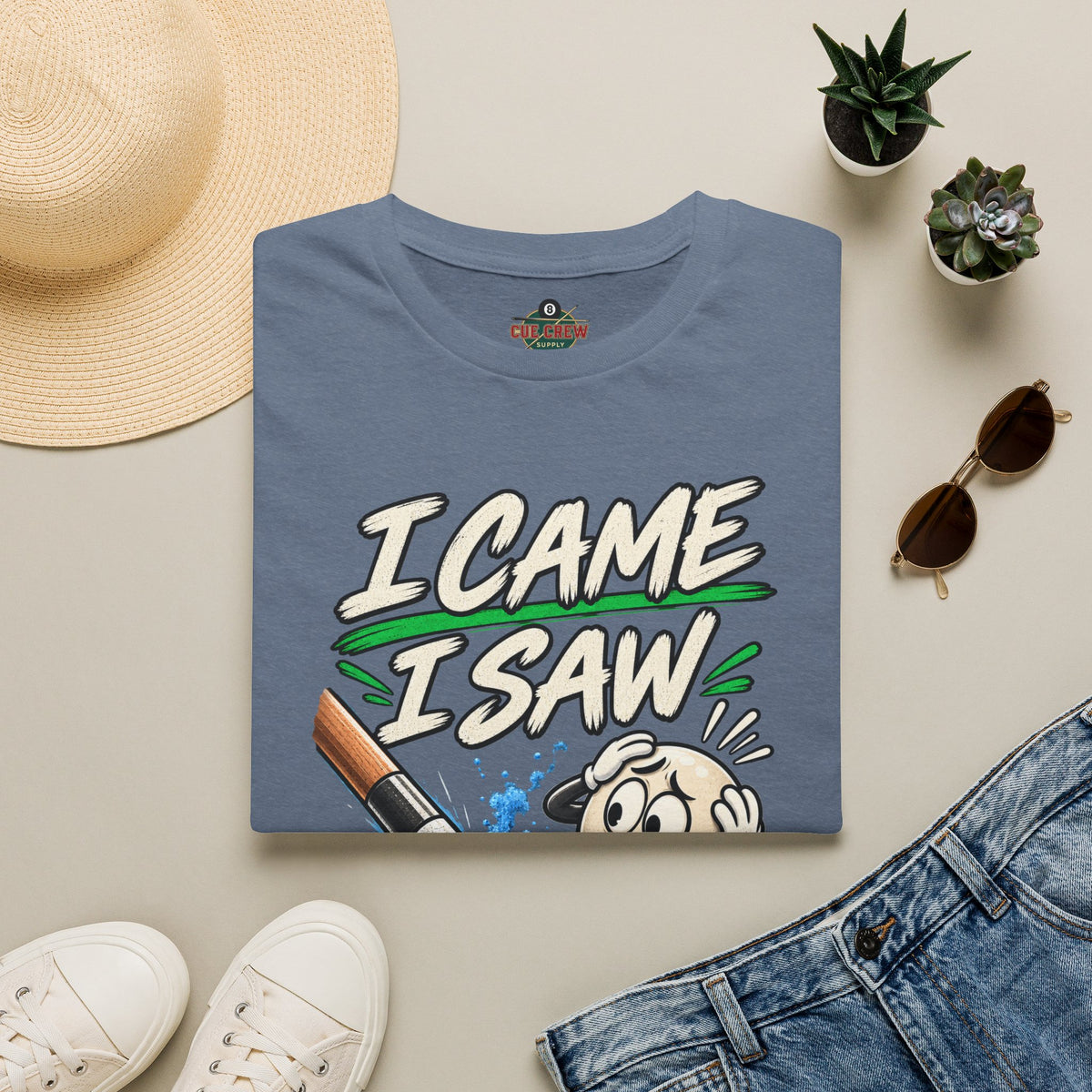 I Came I Saw I Miscue’d – Funny Billiards T-Shirt – Pool Player Tee