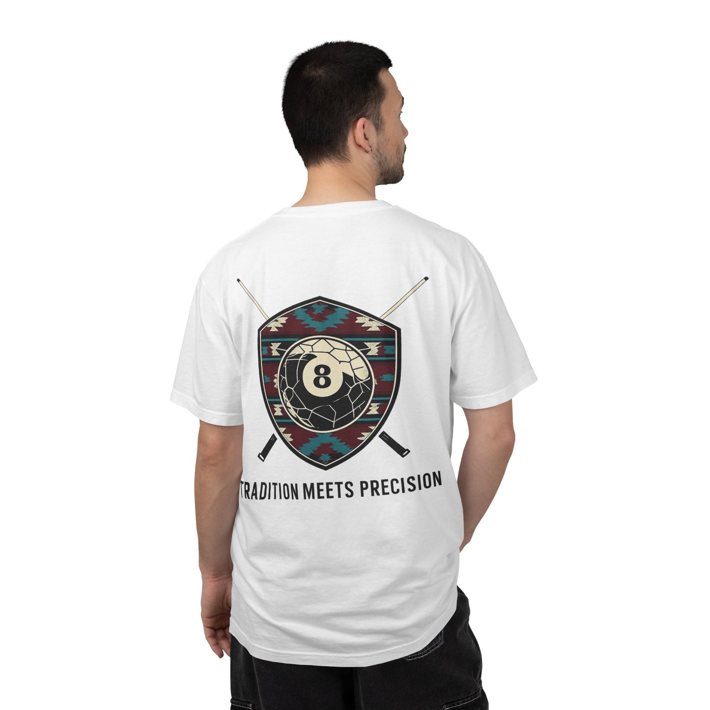Tradition Meets Precision Pool 8-Ball Crest Comfort Colors Tee