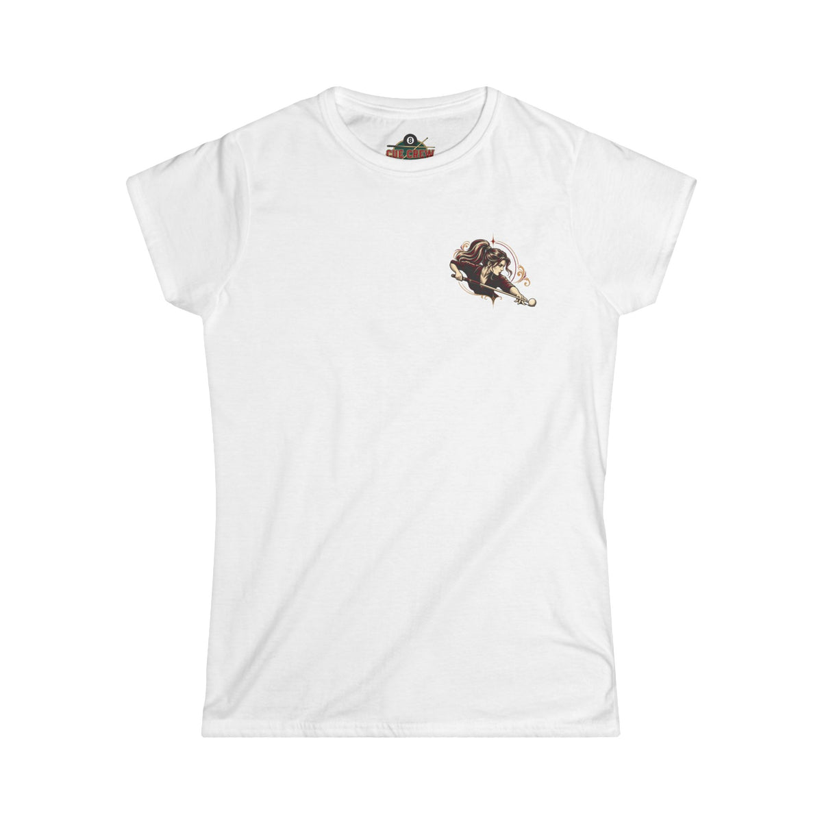 Don’t Let the Ponytail Fool You – Women’s Billiards T-Shirt – Front & Back Pool Tee