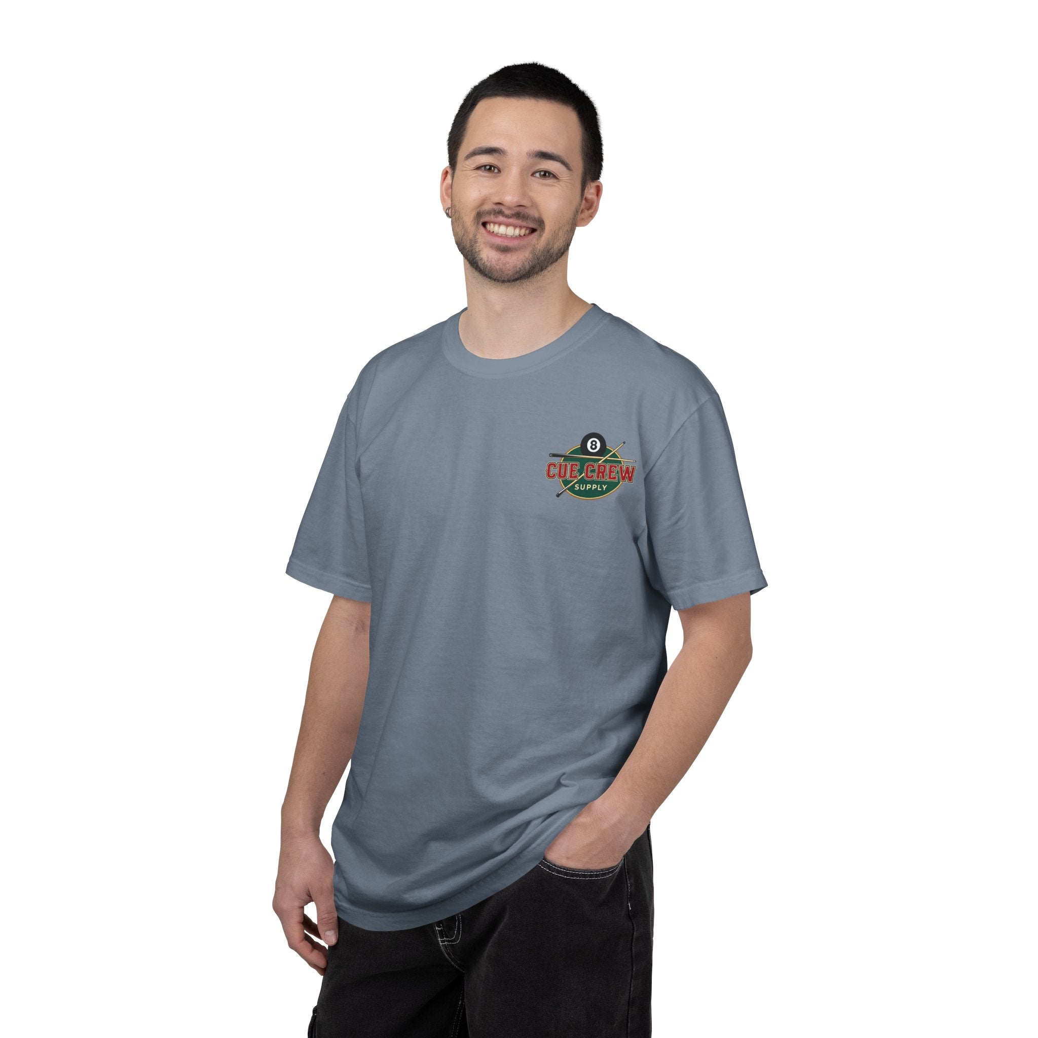 Tradition Meets Precision Pool 8-Ball Crest Comfort Colors Tee