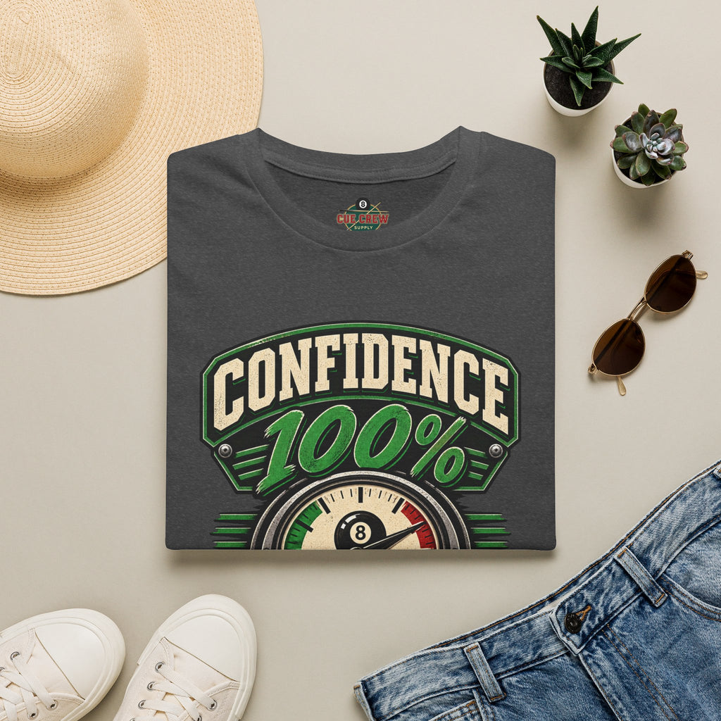 Confidence 100% Accuracy Pending – Funny Billiards T-Shirt – Pool Player Tee