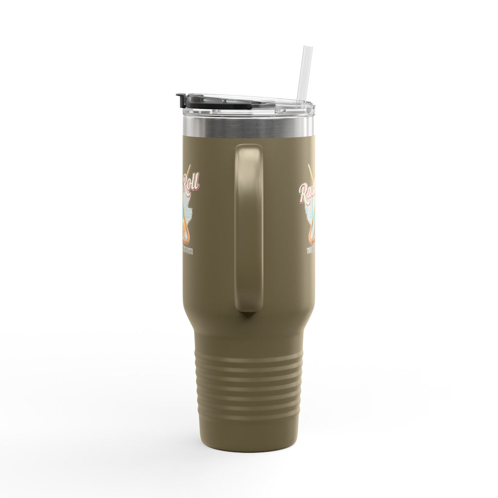 Rack & Roll v2 40oz Insulated Travel Mug – Pool Cue Billiards Design,