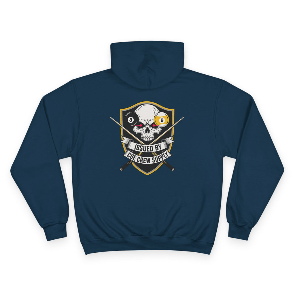 Issued By Cue Crew Supply Skull Billiards Champion Hoodie