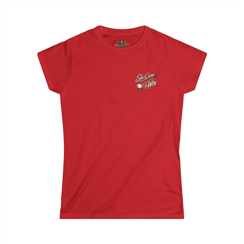 She Came To Win Women’s Billiards T-Shirt – Front & Back Pool Tee